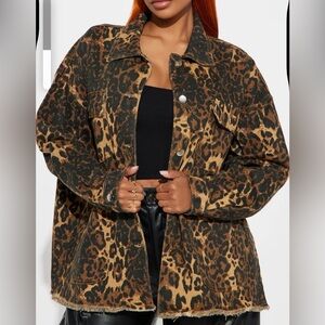 NWT Leopard Print Oversized Jacket